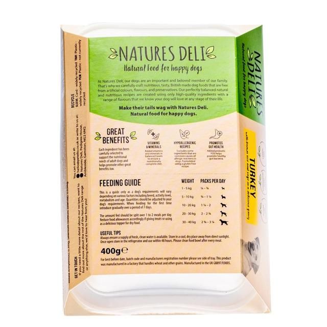 Natures Deli Turkey Wet Dog Food 400g
