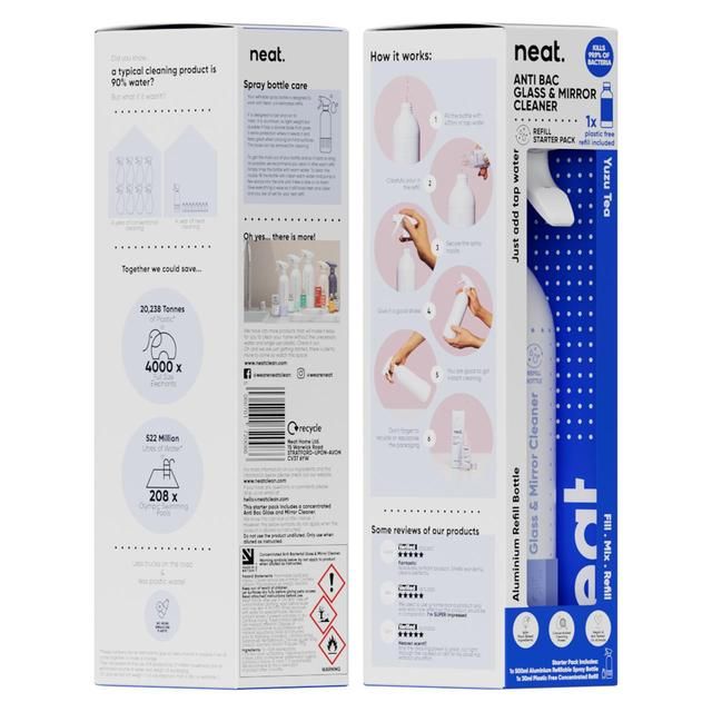 Neat Anti-Bac Glass Cleaner Refill Starter Pack Yuzu Tea 500ml
