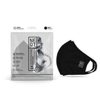 NEQI 3PLY Reusable Face Masks - 3 Pack (Adult M/L - Black)