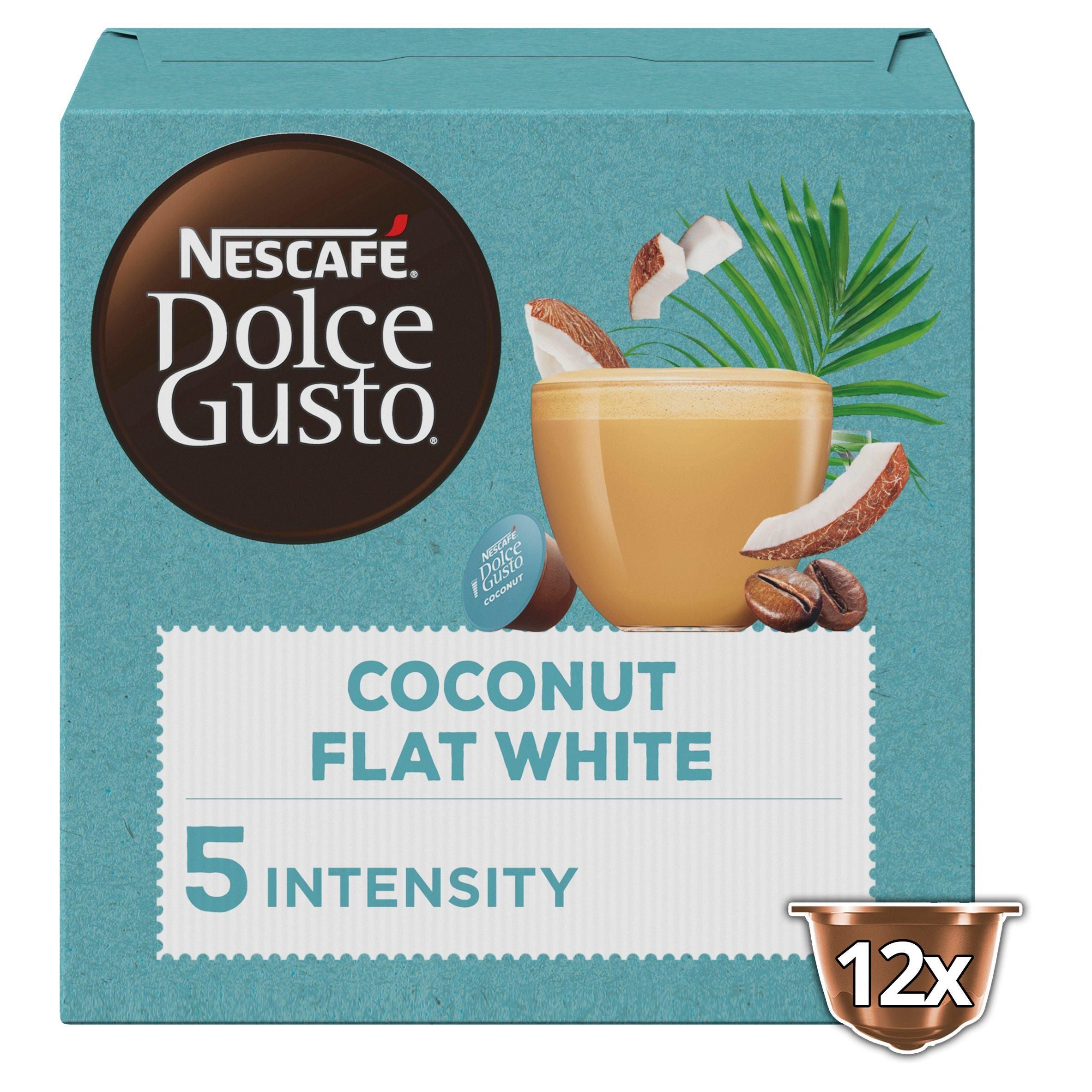Nescafe Dolce Gusto Plant-based Flat White Coconut Pods x12 Per Box