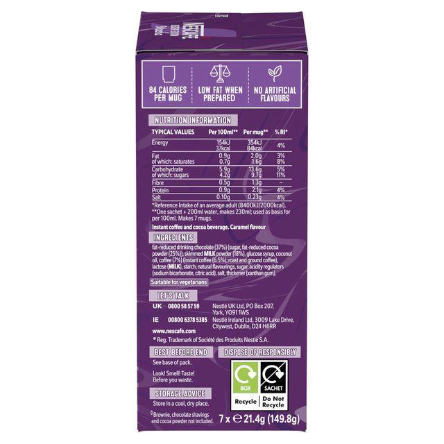 Nescafe Gold Frothy Coffee Chocolate Caramel Brownie Iced 7 sachets 6 x 149g