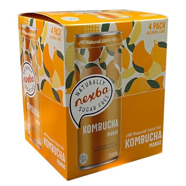 Nexba Mango Kombucha Can 4x330ml 4 x 330ml