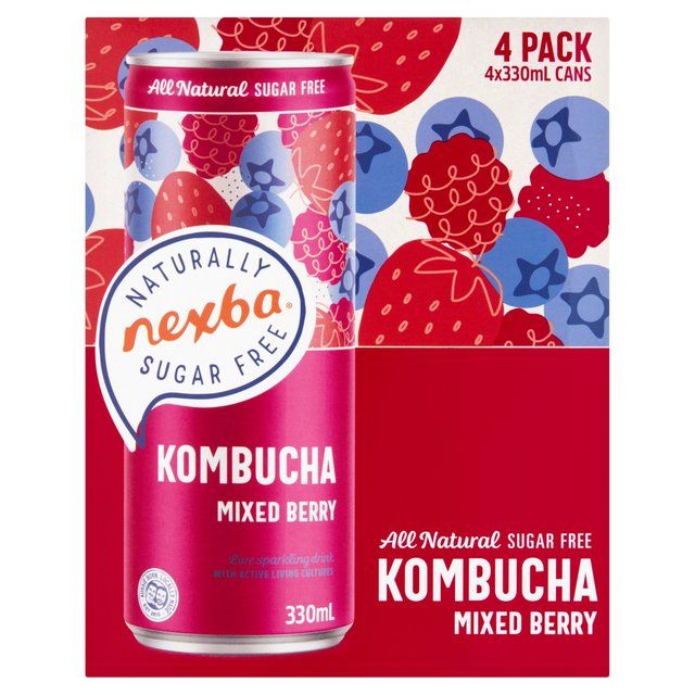 Nexba Mixed Berry Kombucha Can 4 x 330ml