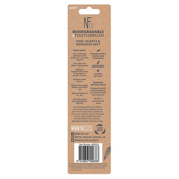 NFco Biodegradable Toothbrush - Pirate Black & Monsoon Mist
