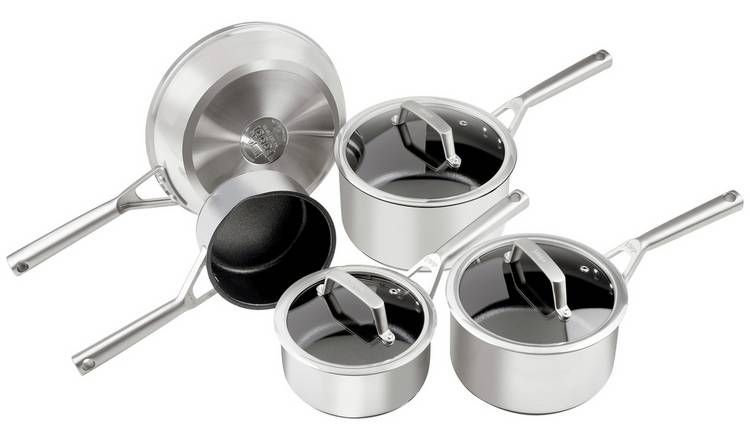 Ninja Zerostick Stainless Steel 5 Piece Non Stick Pan Set