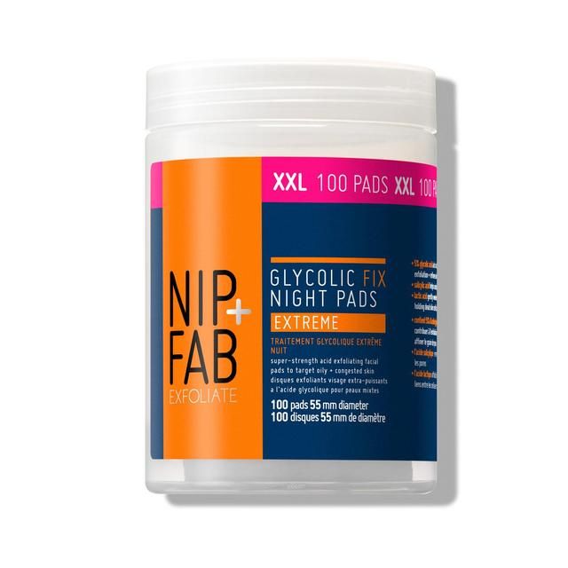 NIP+FAB Glycolic Fix Exfoliating Night Pads Extreme Supersize 100 per pack