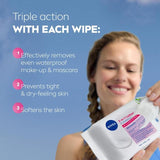 NIVEA Biodegradable Cleansing Face Wipes for Dry Skin 25 per pack