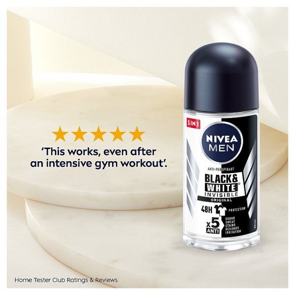 NIVEA MEN Anti-Perspirant Deodorant Roll-On Black & White