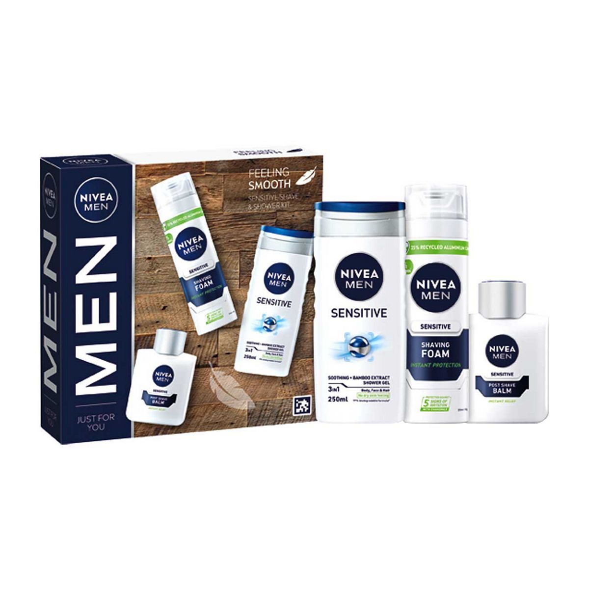 NIVEA MEN Feeling Smooth Sensitive Shave & Shower Gift Set