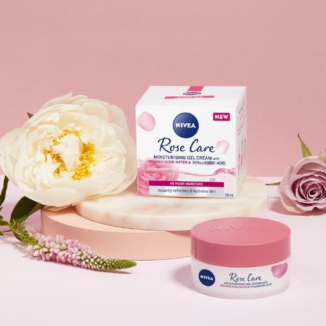 NIVEA Rose Care Moisturiser Gel Cream with Rose Water and Hyaluronic Acid 50ml