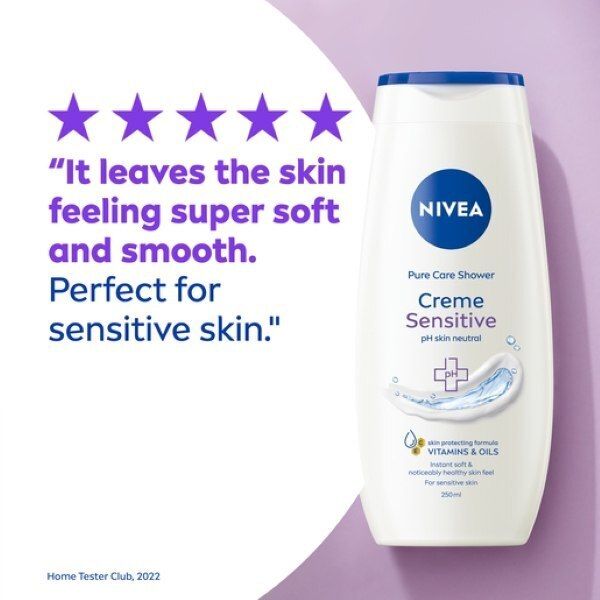 NIVEA Shower Cream Gel, Rich Moisture Sensitive, 250ml