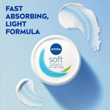 NIVEA Soft Moisturiser Cream for Face Hands & Body 200ml