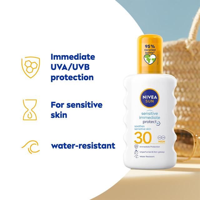 NIVEA SUN Sensitive SPF 30 Sun Lotion Spray 200ml