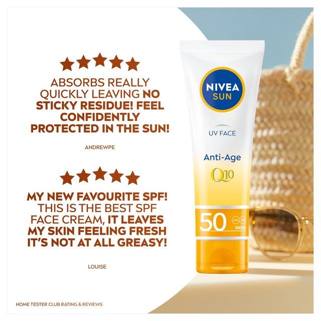 NIVEA SUN UV Face SPF 50 Sun Cream Q10 Anti-Age 50ml