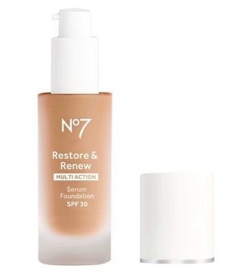 No7 Restore & Renew Serum Foundation 30ml SPF 30 warm ivory