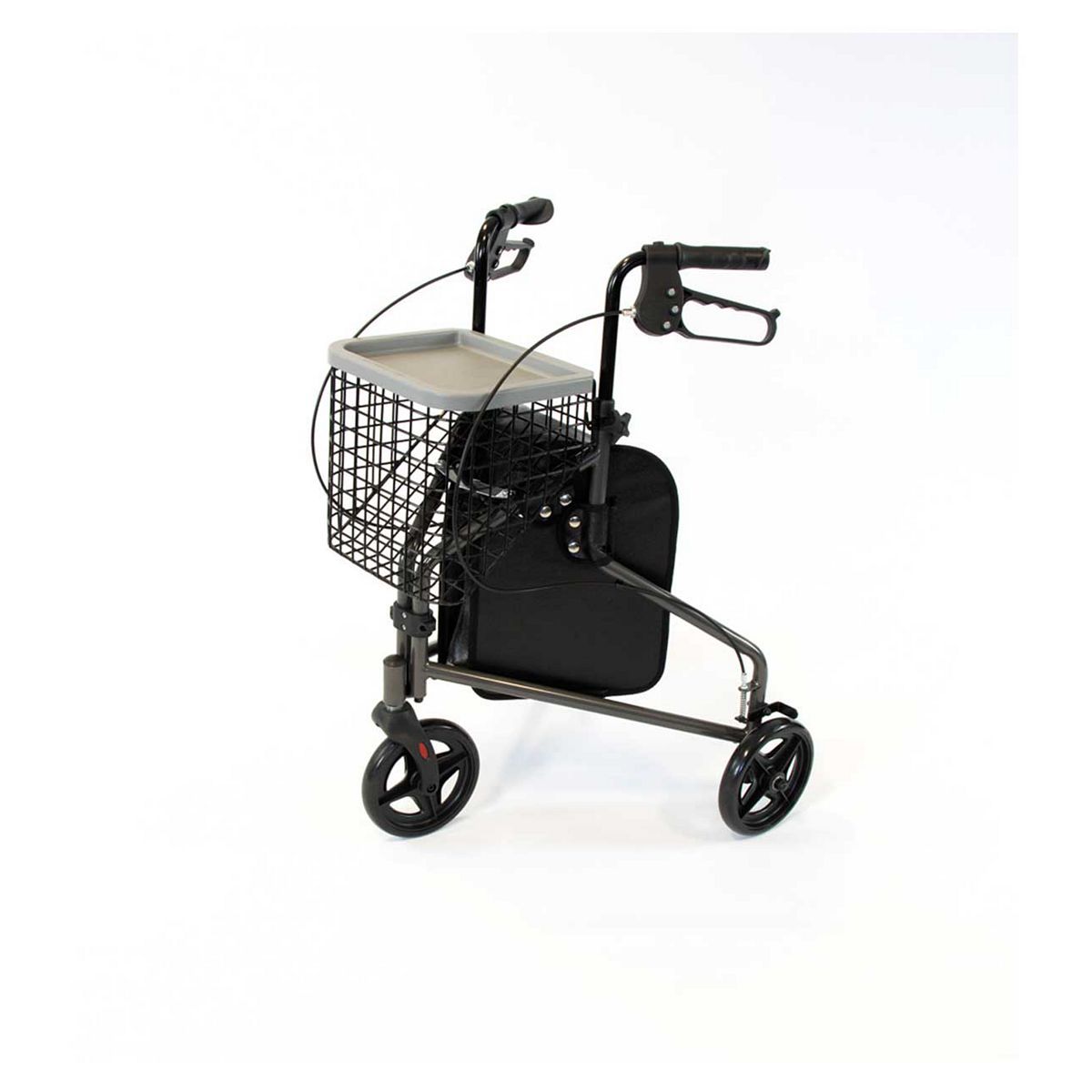 NRS Healthcare 3 Wheel Steel Rollator Silver