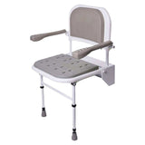 NRS Healthcare Folding Shower Seat with Legs, Padded Seat, Padded Backrest and Padded Armrests