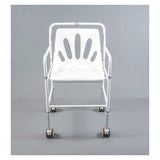 NRS Healthcare NUVO Height Adjustable Mobile Stainless Steel Shower Chair White