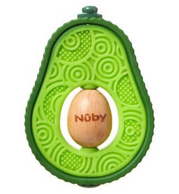 Nuby Avocado Silicone Wooden Teether