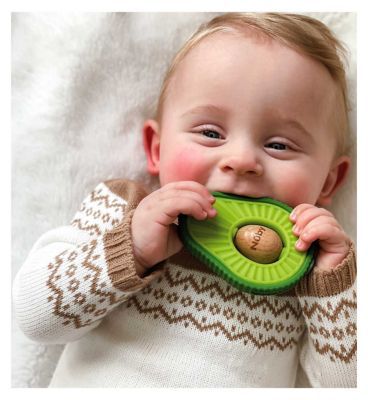Nuby Avocado Silicone Wooden Teether