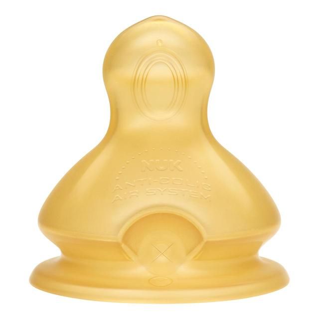 NUK First Choice Latex Bottle Teats Medium Flow 0-6 Months 2 per pack