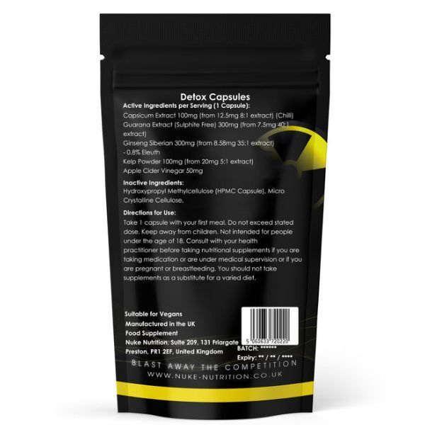 Nuke Nutrition Detox Blend 850mg with Apple Cider-180ct