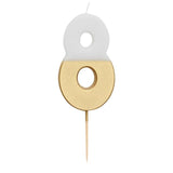 Number 8 Gold Candle 8th Birthday