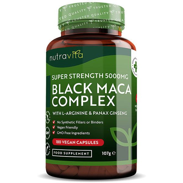 Nutravita Black Maca Root Complex 5000mg - 180 Vegan Caps
