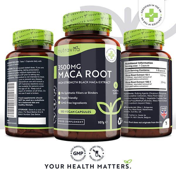 Nutravita Maca Root 3500mg - 180 Vegan Capsules