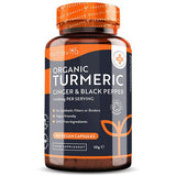 Nutravita Organic Turmeric, Black Pepper & Ginger - 180 Caps