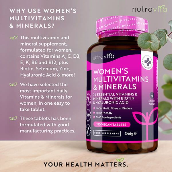 Nutravita Women's Multivitamins with Biotin - 180 Vegan Tabs