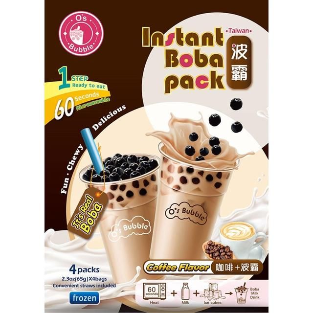O's Bubble Instant Boba Coffee Tea with Tapioca Pearls 260g