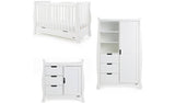 Obaby Stamford Luxe Sleigh 3 Piece Nursery Set - White