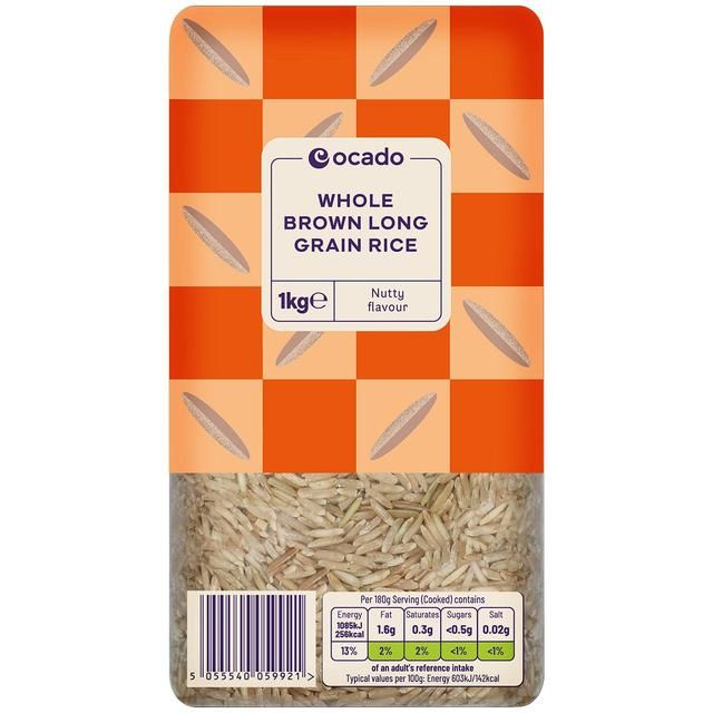 Ocado Brown Long Grain Rice 1kg