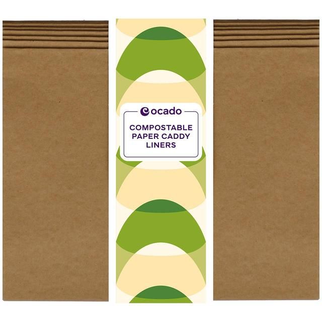 Ocado Compostable Paper Caddy Liners 8L 10 per pack