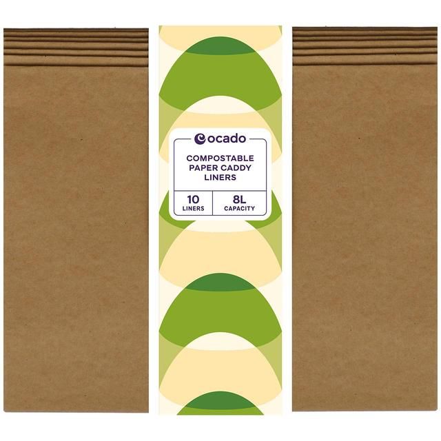 Ocado Compostable Paper Caddy Liners 8L 10 per pack