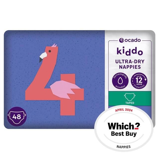 Ocado Kiddo Ultra-Dry Nappies Size 4 (7-14kg) 48 per pack