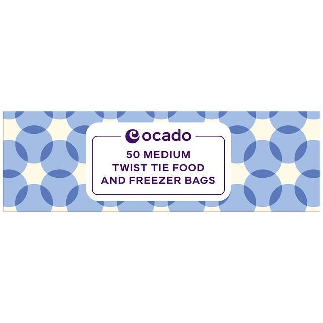 Ocado Medium Twist Tie Food & Freezer Bags 50 per pack