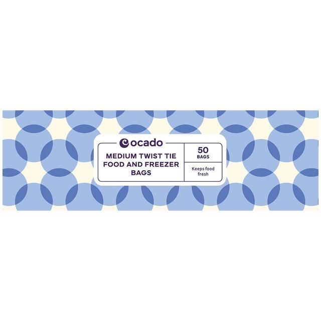 Ocado Medium Twist Tie Food & Freezer Bags 50 per pack