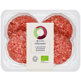 Ocado Organic 4 Quarter Pounder Burgers 454g