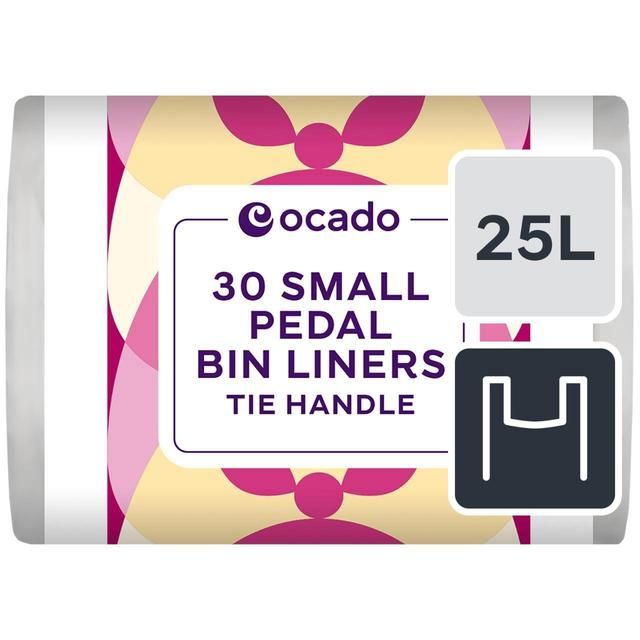 Ocado Small Tie Handle Pedal Bin Liners 25L 30 per pack