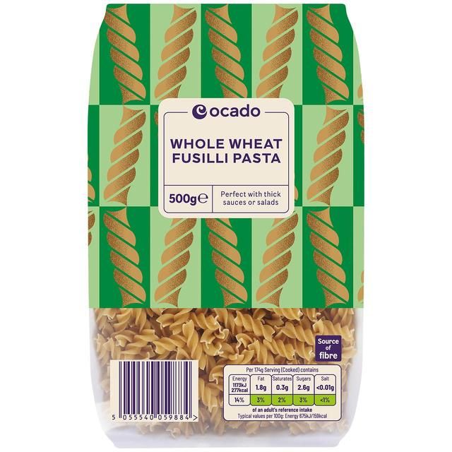 Ocado Whole Wheat Fusilli Pasta 500g