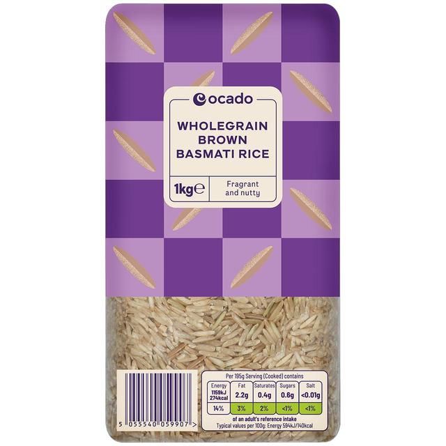Ocado Wholegrain Brown Basmati Rice 1kg