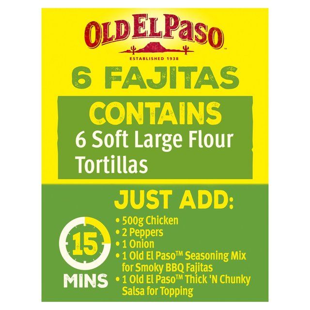 Old El Paso Large Flour Tortilla Fajita Wraps 6 per pack