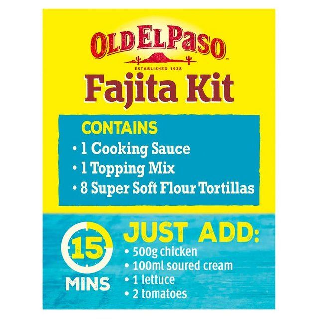 Old El Paso Mexican Extra Mild Super Tasty Fajita Kit 476g