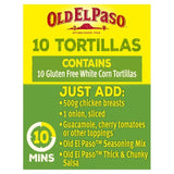 Old El Paso Small Gluten Free White Corn Taco Tortilla Wraps 10 per pack