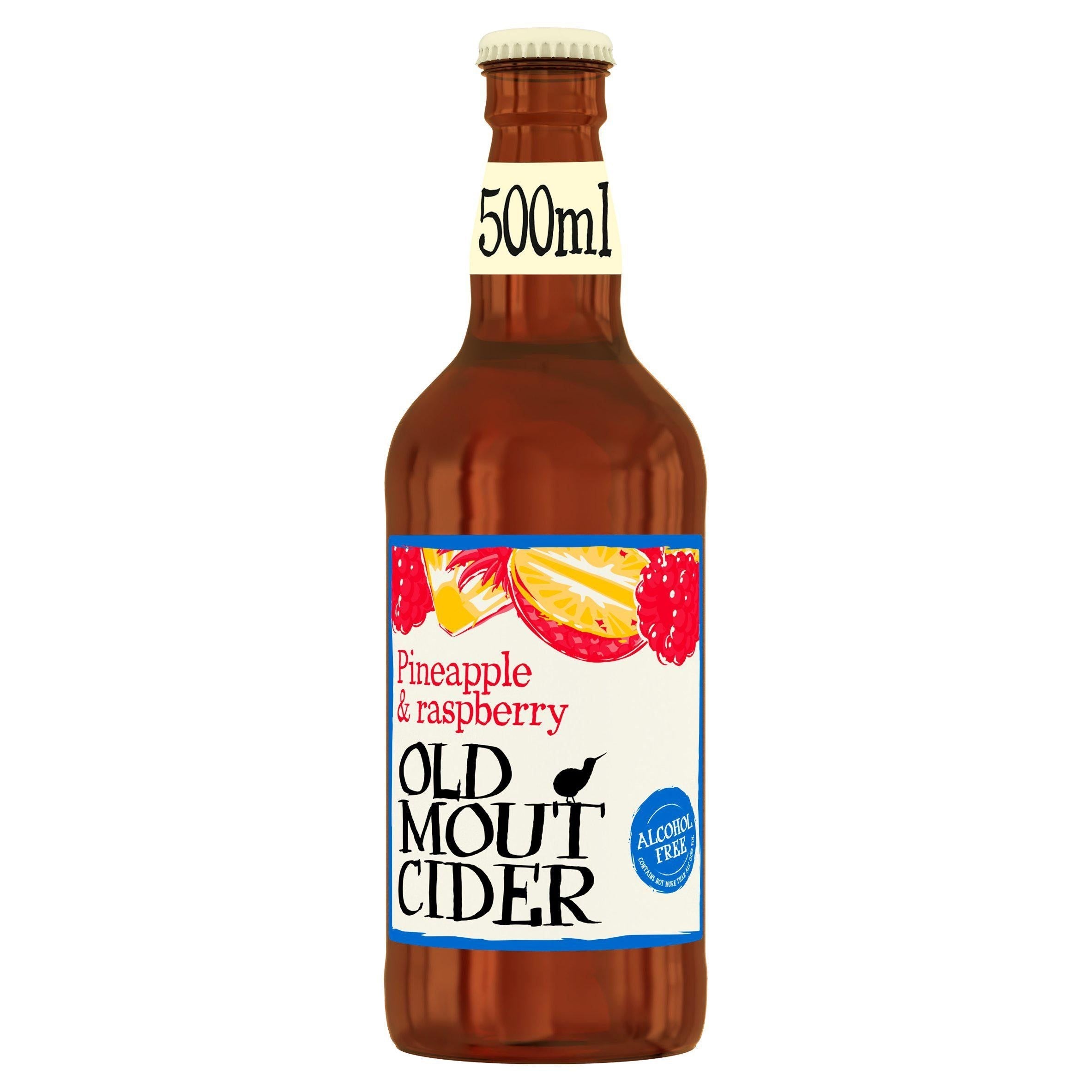 Old Mout Cider Pineapple & Raspberry Alcohol Free Bottles 500ml