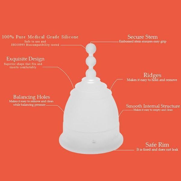 Omnitex Menstrual / Period Cups - 2pk (1 Small & 1 Large)