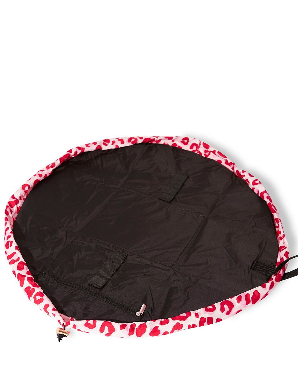 Open Flat Makeup Bag In Pink Leopard