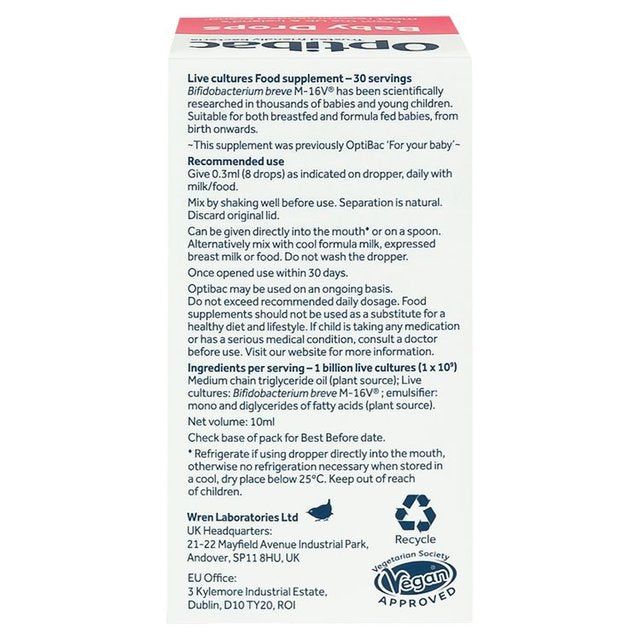 Optibac Probiotics Baby Drops 30 Servings 10ml